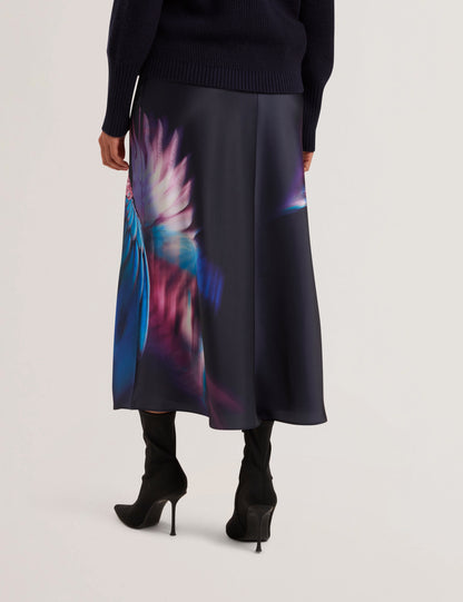 Women's GILAO-Printed Midi Bias Cut Skirt