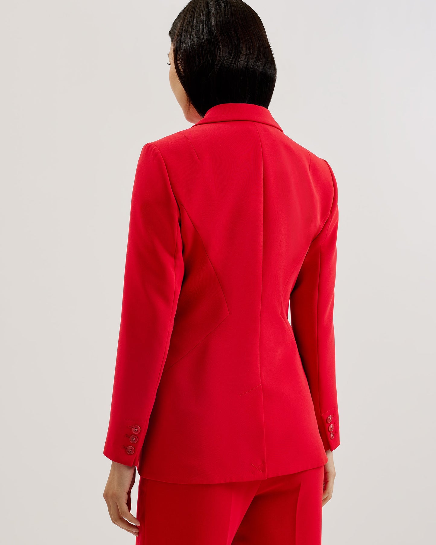 Women's Manabl-Single Breasted Tailored Blazer Red