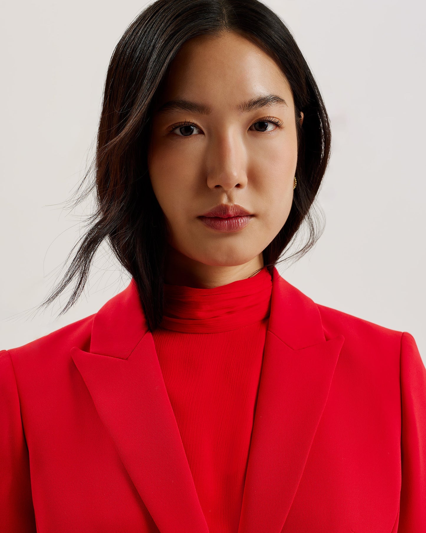 Women's Manabl-Single Breasted Tailored Blazer Red