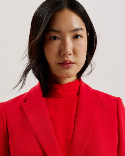 Women's Manabl-Single Breasted Tailored Blazer Red