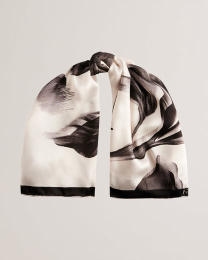 Women's Leonaas-Flower Printed Silk Square Scarf Cream