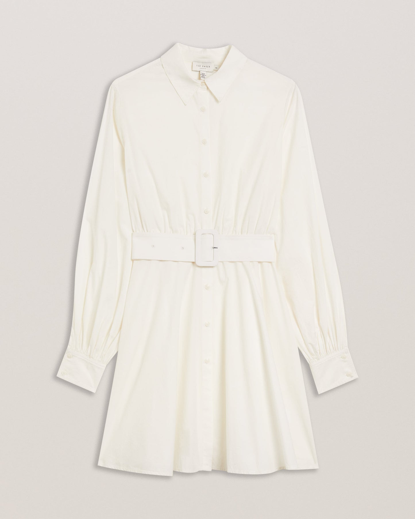 Women's Jurua-Long Sleeve Shirt Mini Dress White