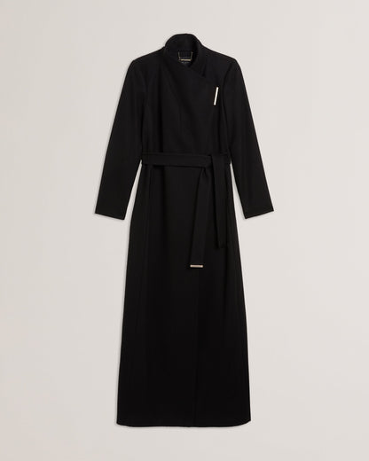 Women's Rosemax-Maxi Belted Wool Wrap Coat Black