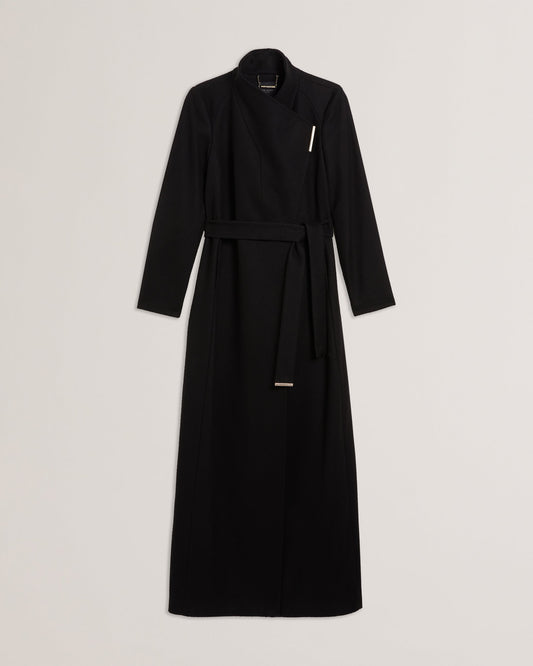 Women's Rosemax-Maxi Belted Wool Wrap Coat Black