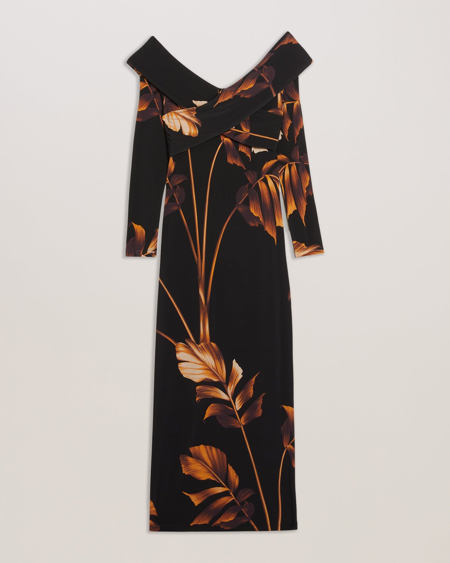 Women's Josefen-Bardot Slinky Jersey Bodycon Midi Black