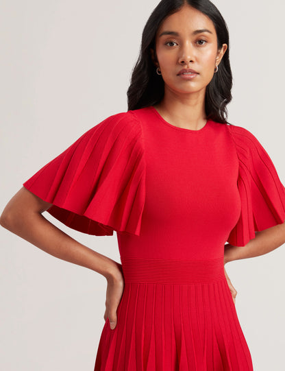 Womens ALENHA-Knitted Angel Sleeve Mini Dress