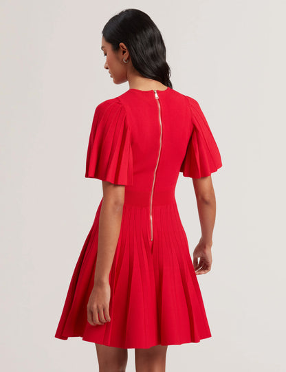 Womens ALENHA-Knitted Angel Sleeve Mini Dress