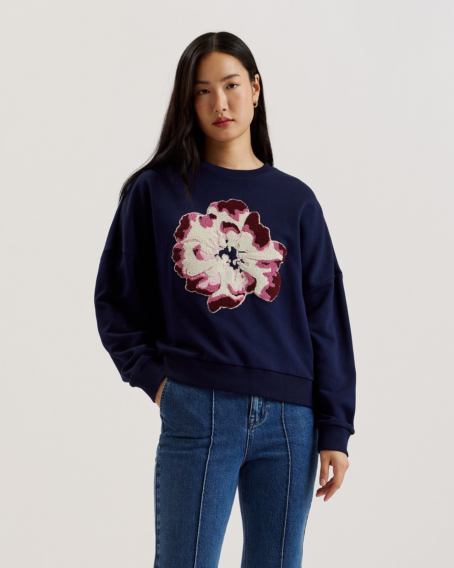 Women's Raynahh-Graphic Floral Sweatshirt Navy