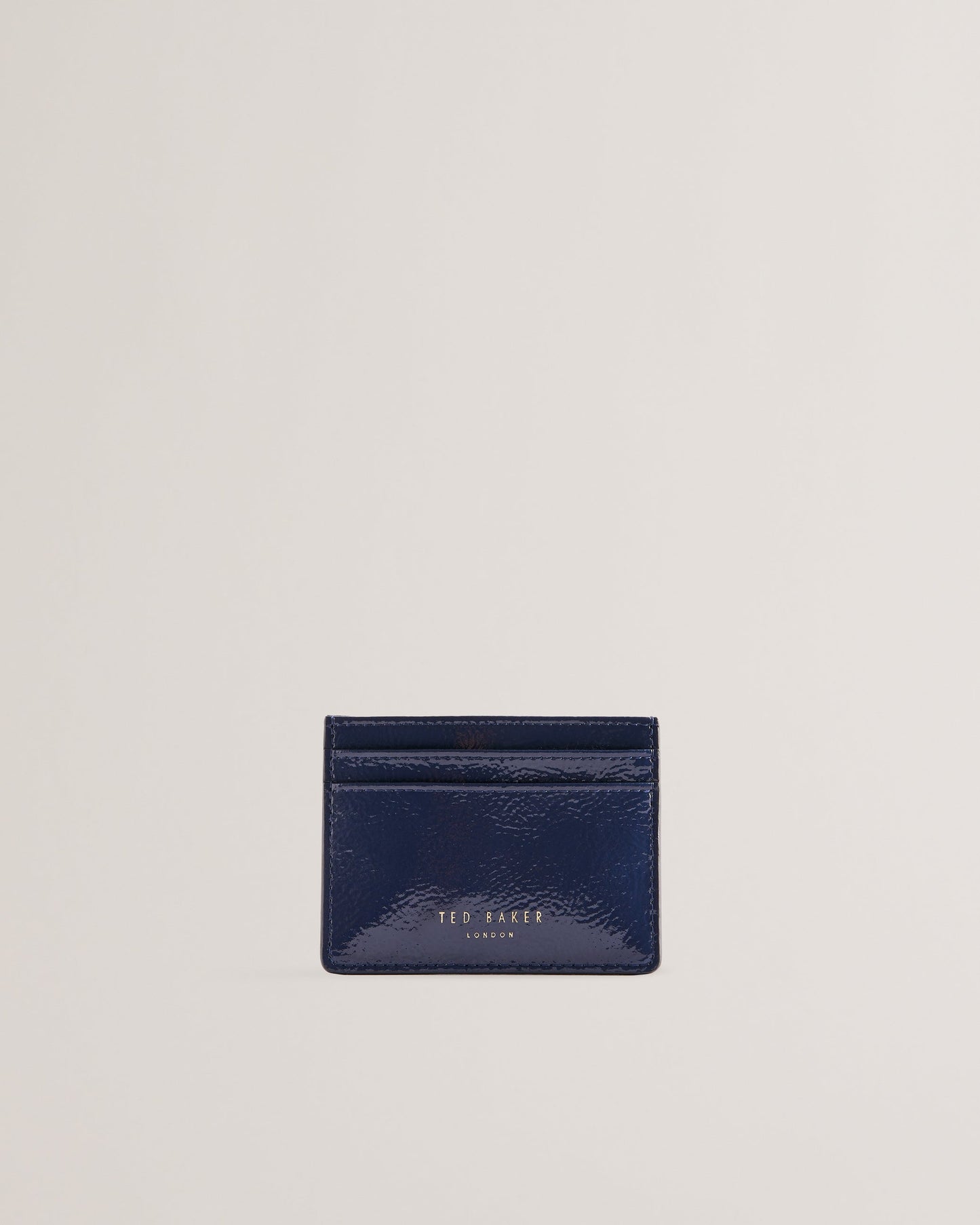 Women's Roseya-Crinkle Leather Card Holder Dk-Blue