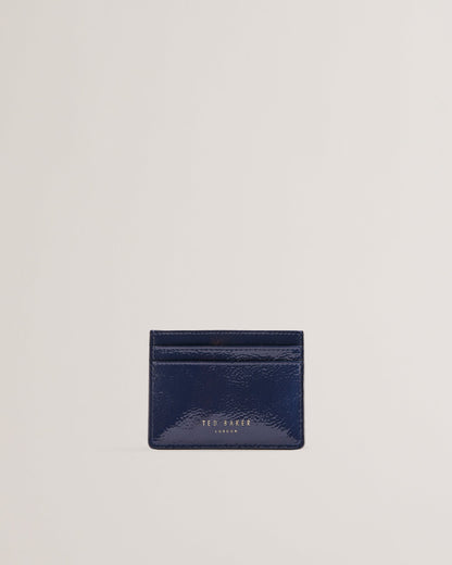 Women's Roseya-Crinkle Leather Card Holder Dk-Blue