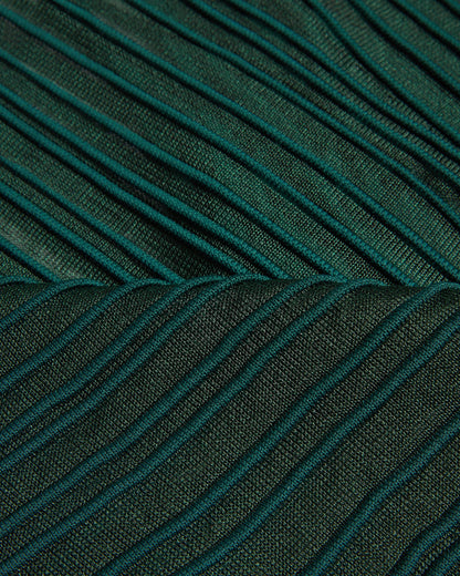 Women's Nellay-Sheer Striped Engineered Knit Sweater Dk-Green