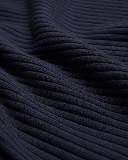Women's Sandiii-Ribbed Crew Neck Knitted Column Maxi Navy