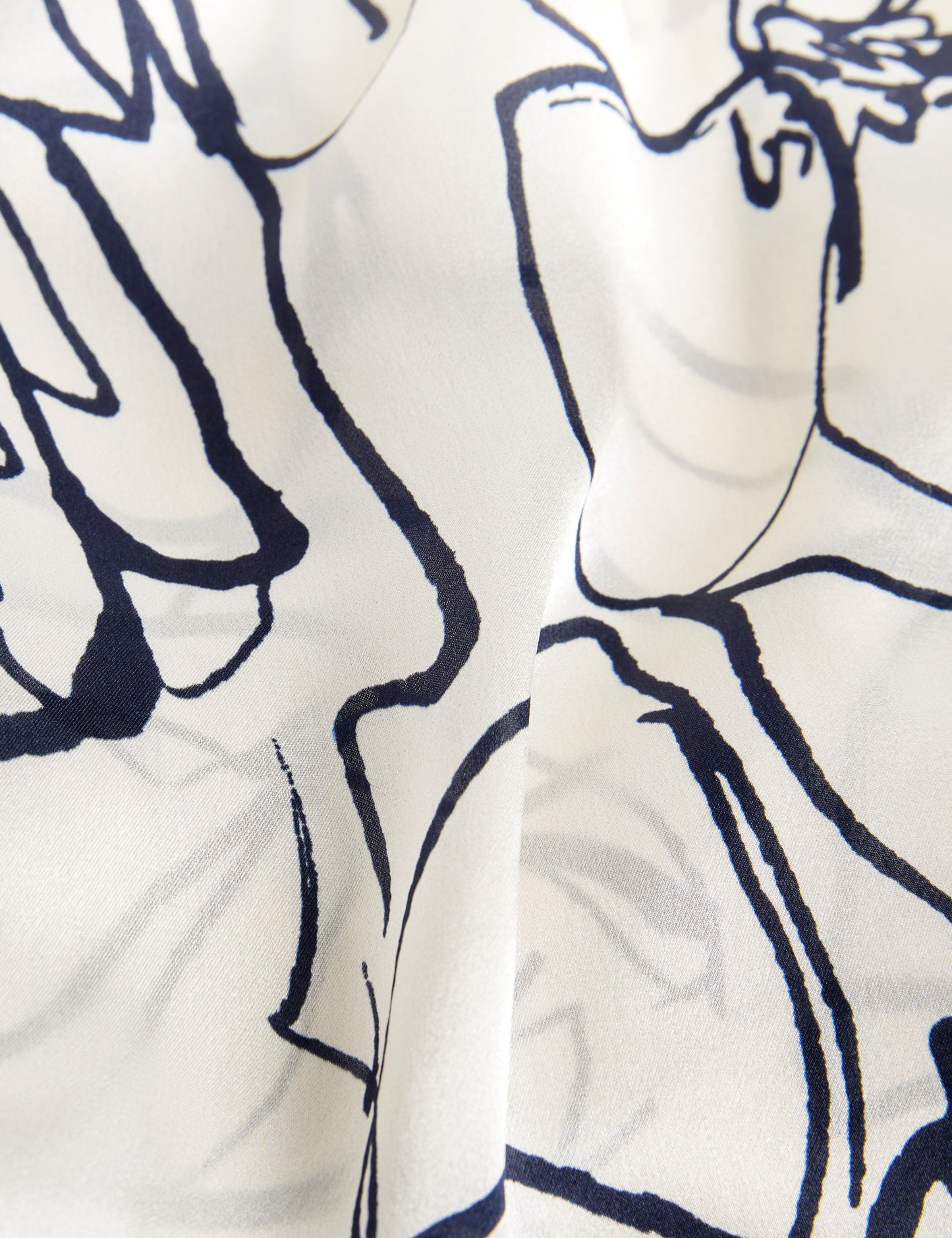 Women's DENNISE-Linear Rose Silk Square Scarf