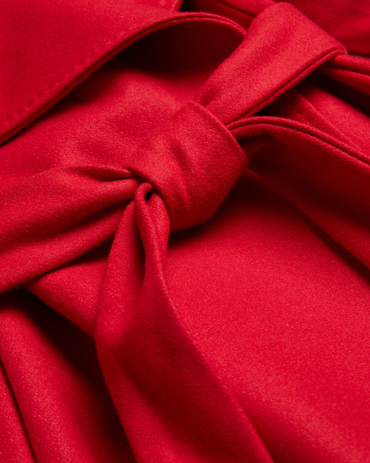 Women's Rose-Midi Length Belted Wool Wrap Coat Brt-Red