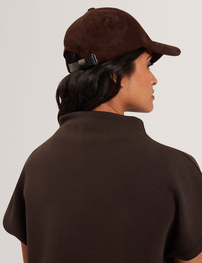 HALIYY: Cupro Funnel Neck Sweat Tee
