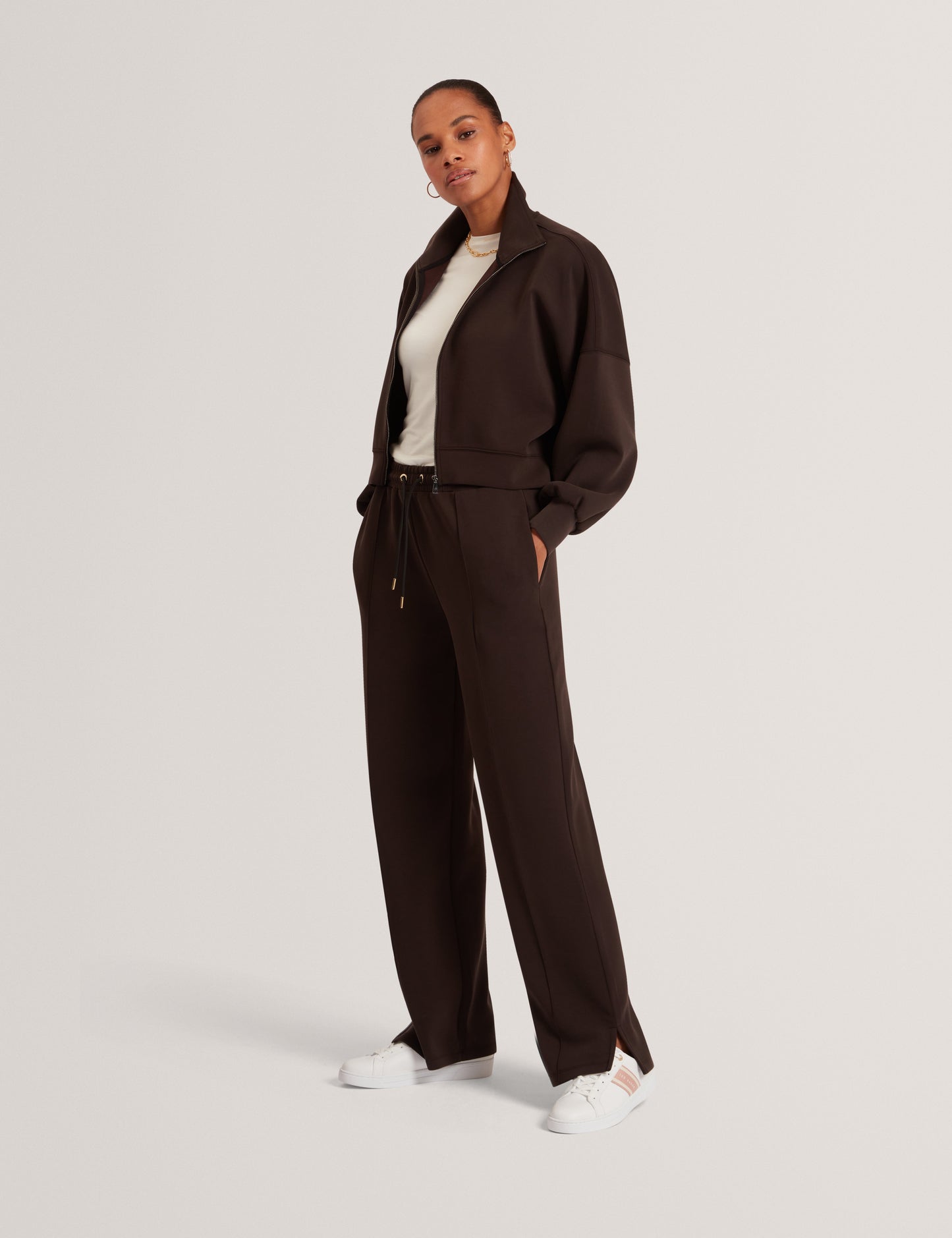 NOWELLL: Cupro Split Hem Jogger