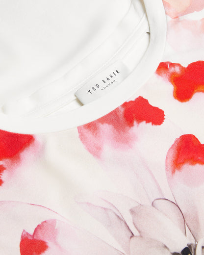Women's Sindhaa-Printed Short Sleeve Fitted Tee Ivory