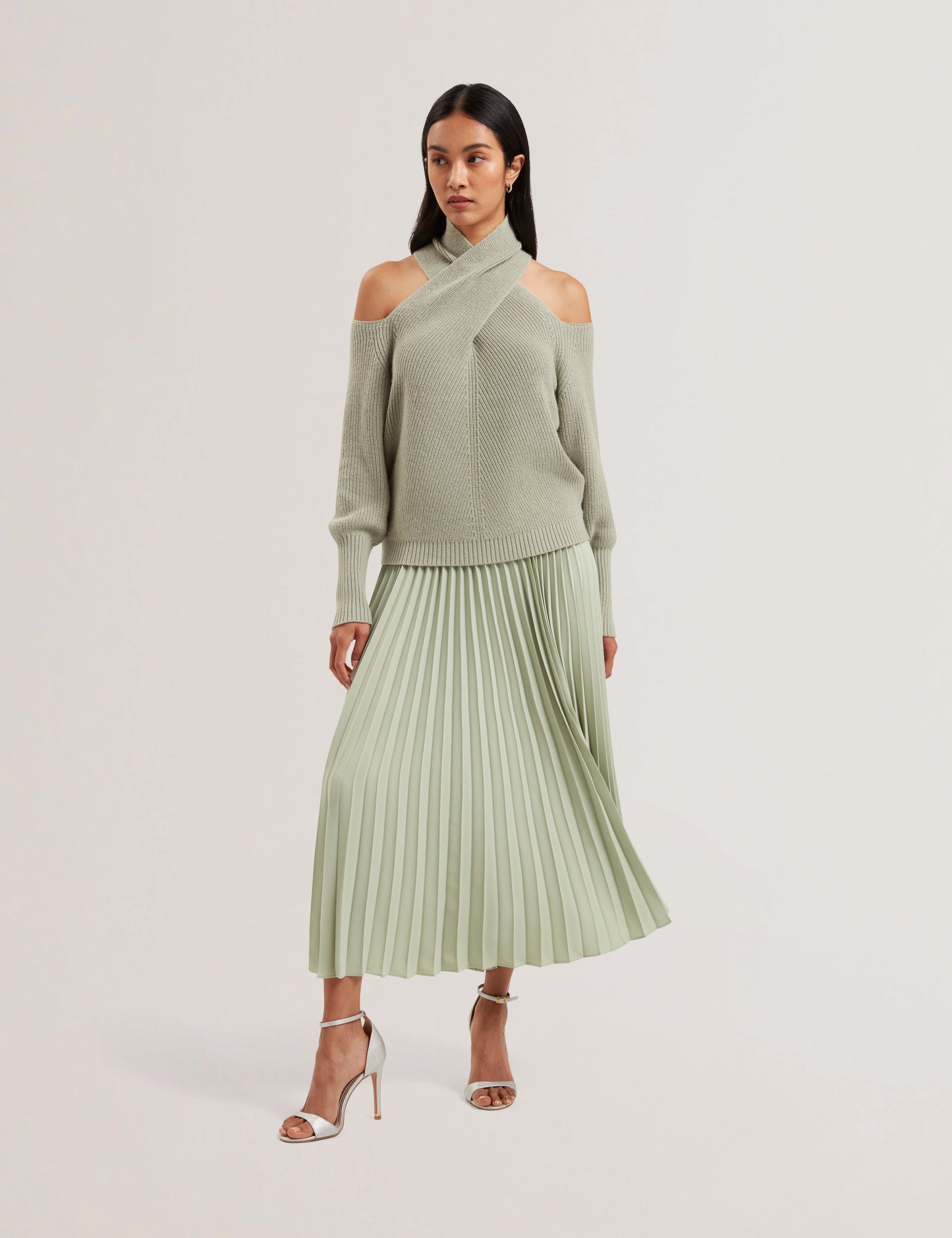Women's SIKO-Pleated Midi Elasticated Waistb