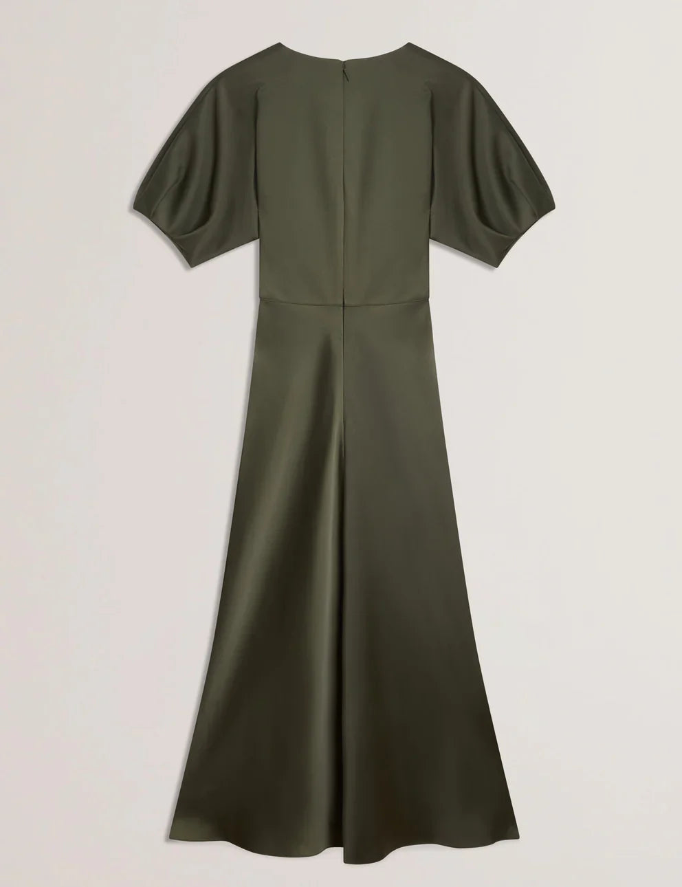 Women's EDULIS-Ponte Bodice Satin Skirt Midi Dk-Green