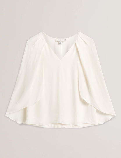 Women's EVROS-V-neck Capelet Sleeve Blouse