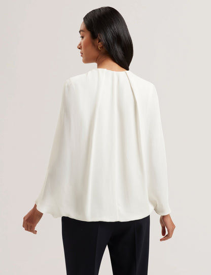 Women's EVROS-V-neck Capelet Sleeve Blouse