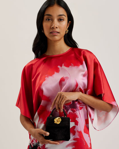 Women's Rosiya-Velvet Mini Top Handle Rose Bag Black