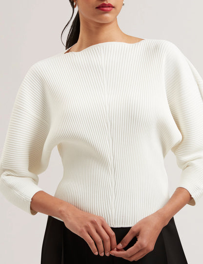 Womens LILABTH-Sculptured Rib Sweater Ivory