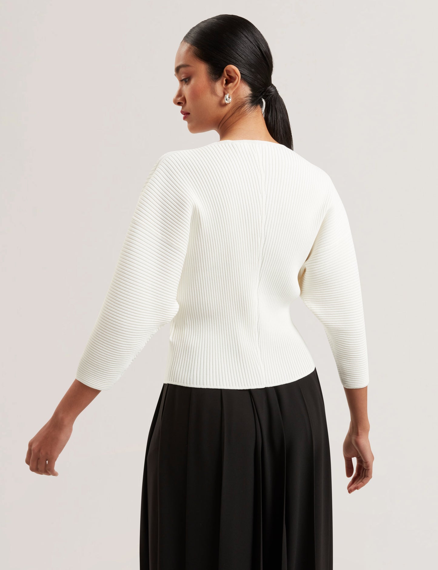 Womens LILABTH-Sculptured Rib Sweater Ivory
