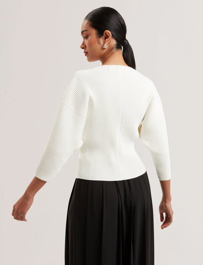 Womens LILABTH-Sculptured Rib Sweater Ivory