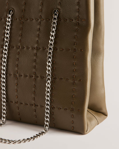 Women's Stalia-Checked Stitch Detail Small Bag Khaki
