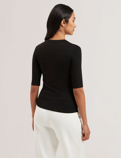 Womens CASY-Fitted Half Sleeve Chest Brande