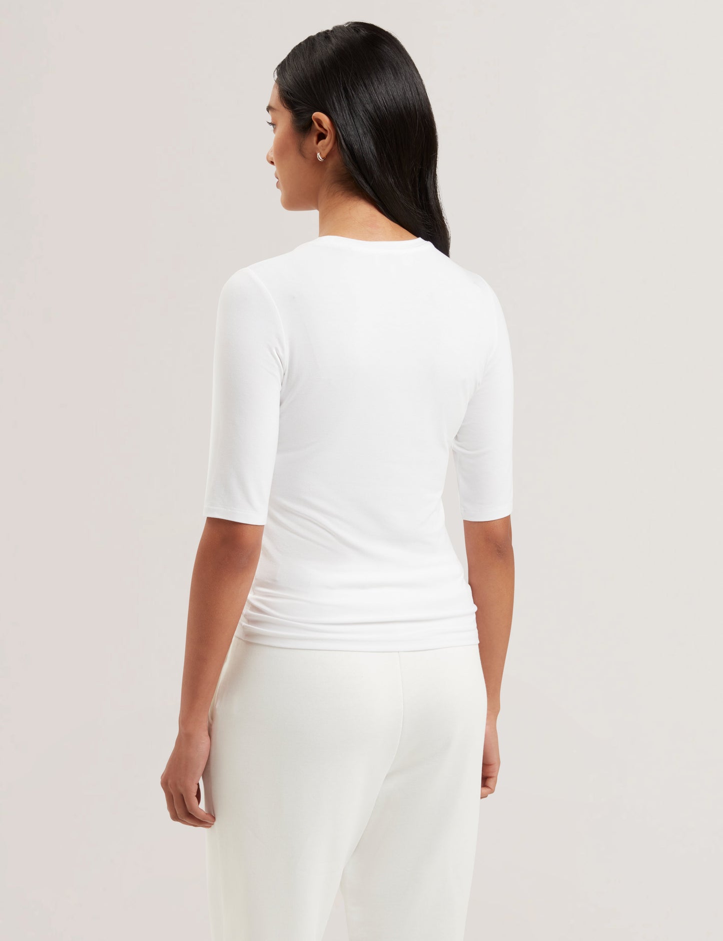 Womens CASY-Fitted Half Sleeve Chest Branded Tee Petal