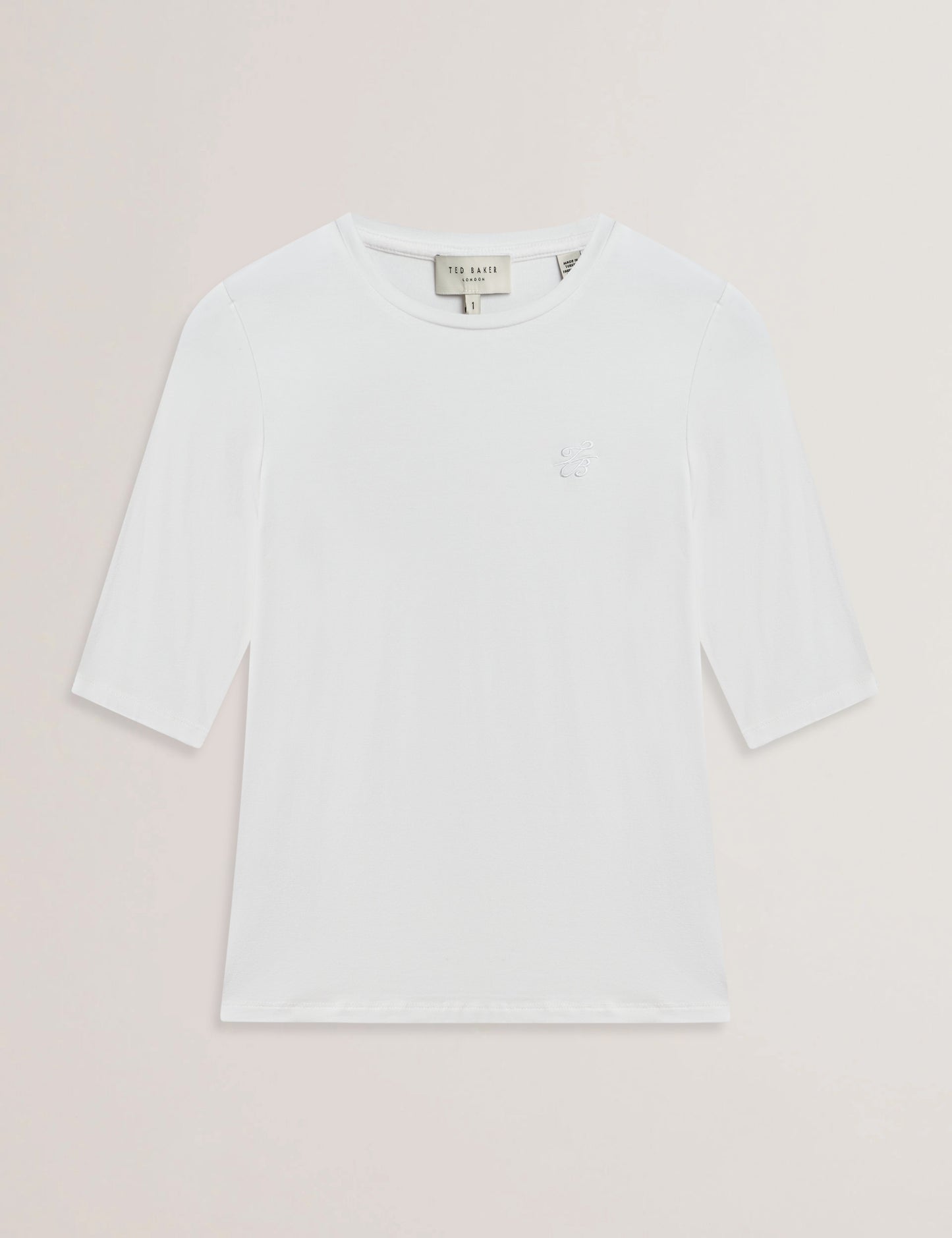 Womens CASY-Fitted Half Sleeve Chest Branded Tee Petal