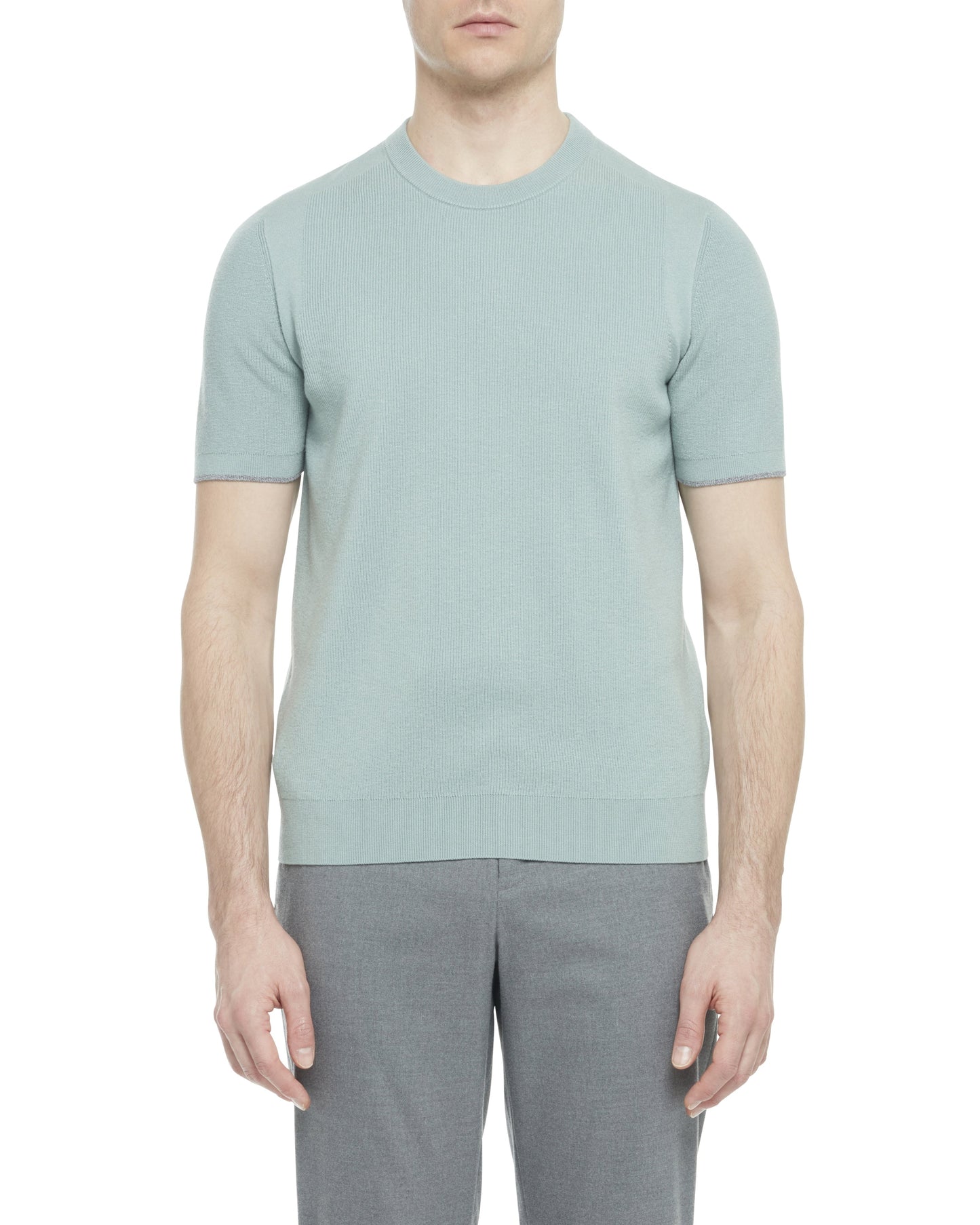 Men's VOISIN-SS Mixed Ribbed T-Shirt