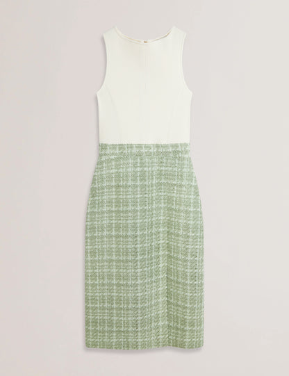 Women's MORIM-Knit Bodice Boucle Midi Skirt