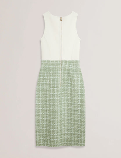 Women's MORIM-Knit Bodice Boucle Midi Skirt