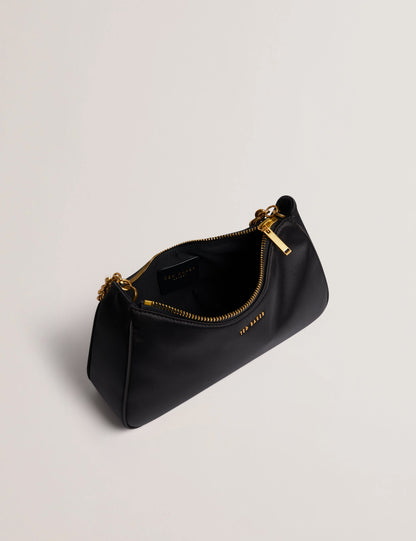 Women's AGNISE-Chain Detail Satin Shoulder Bag Black