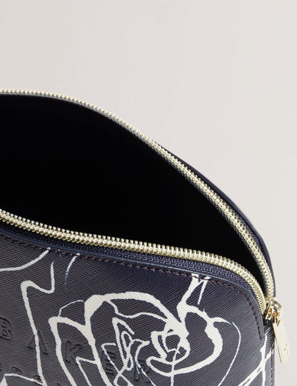 Women's ALLIMI-Linear Rose Makeup Bag Navy