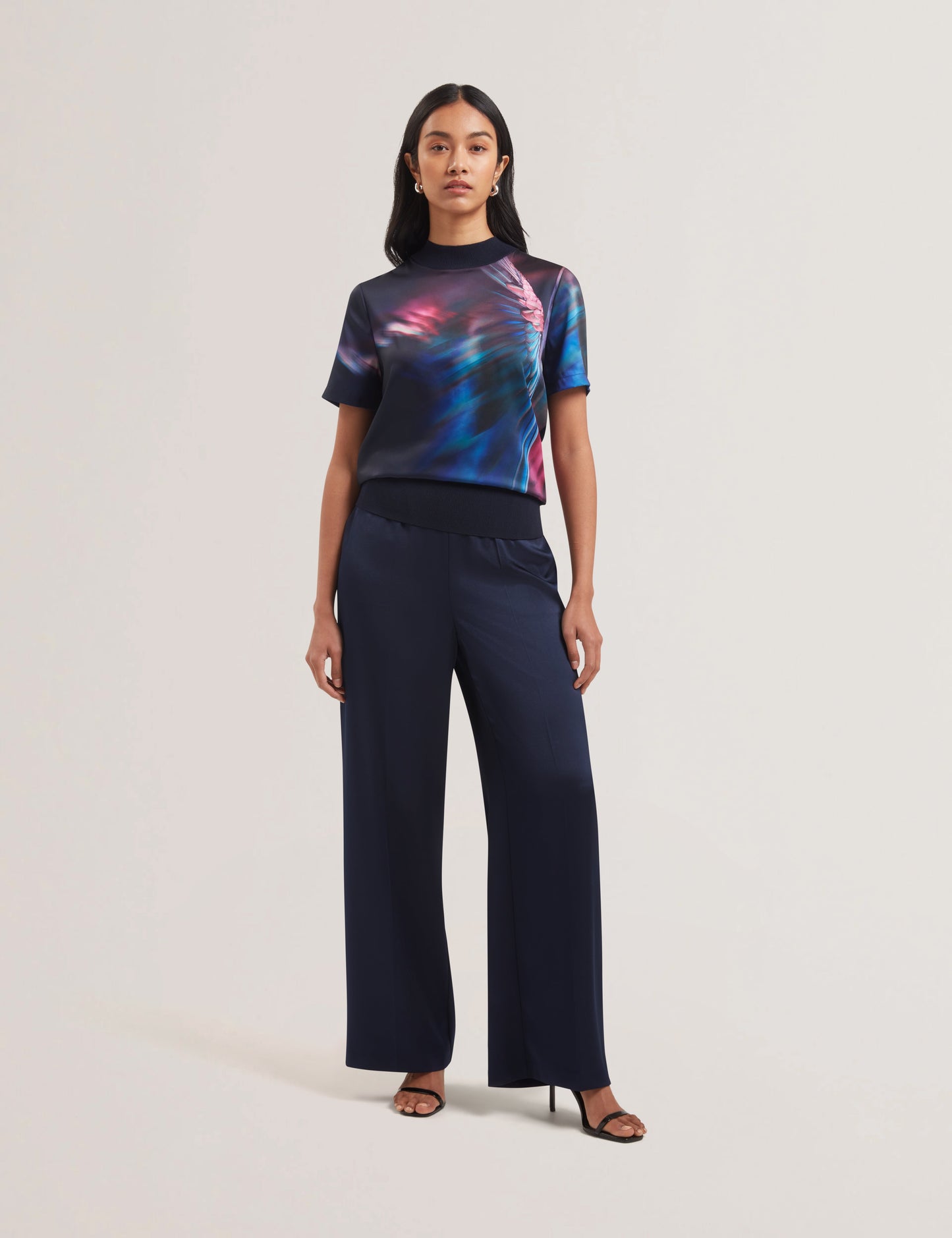 Women's MIMRAA-Woven Front Knitted Tee