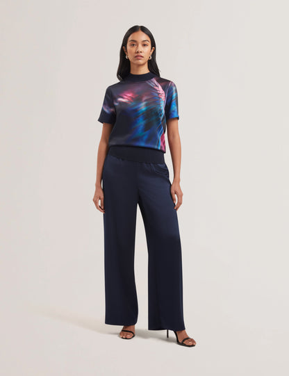 Women's MIMRAA-Woven Front Knitted Tee