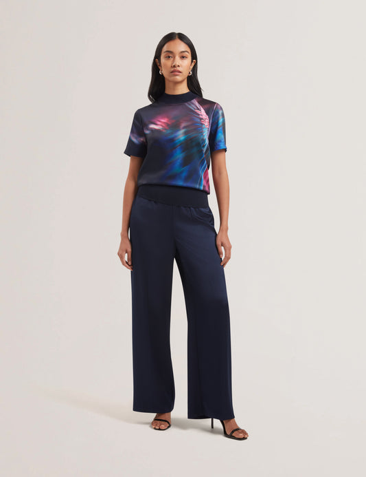 Women's MIMRAA-Woven Front Knitted Tee