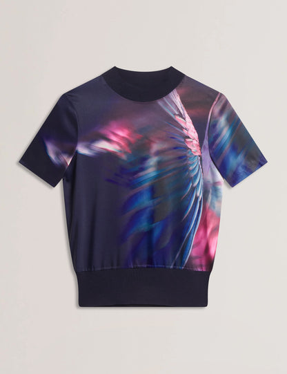 Women's MIMRAA-Woven Front Knitted Tee