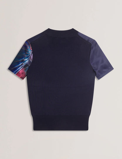 Women's MIMRAA-Woven Front Knitted Tee