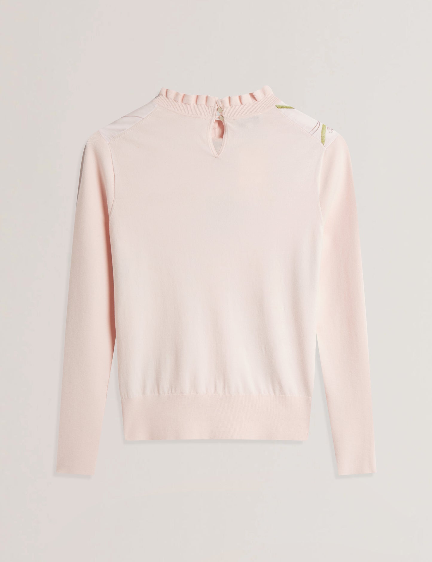 Women's VIVVYAN-Printed Woven Front High Neck Petal Pink