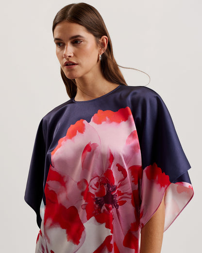 Women's Lainii-Printed Bat Wing Dress Navy
