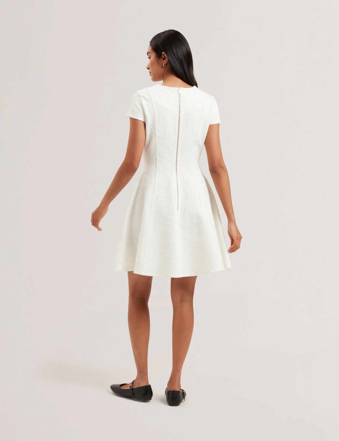 Women's CLODAA-Embroidered Ponte Mini Skater Dress