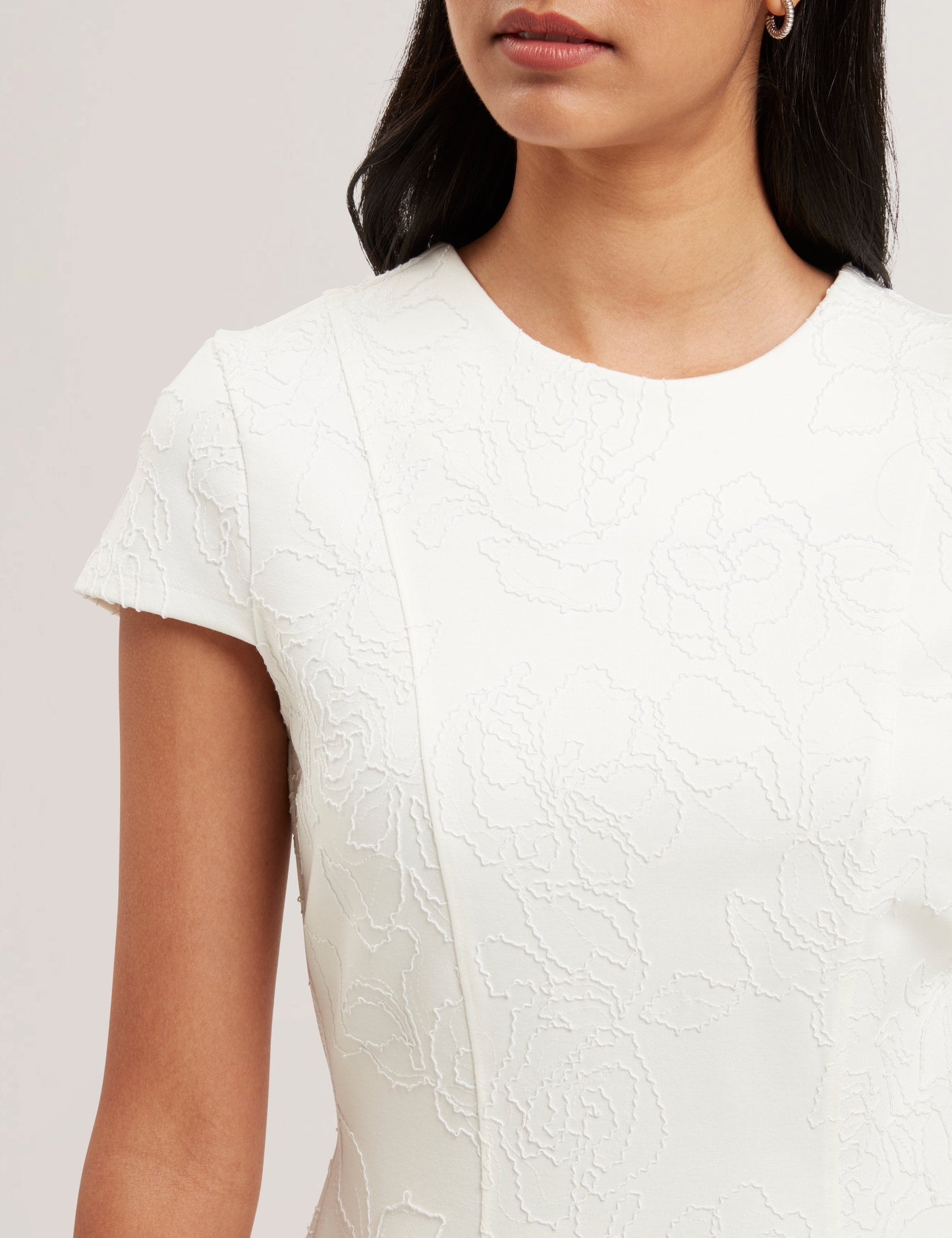 Women's CLODAA-Embroidered Ponte Mini Skater Dress