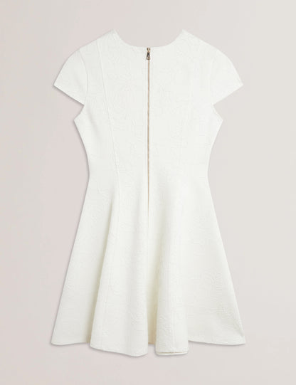 Women's CLODAA-Embroidered Ponte Mini Skater Dress