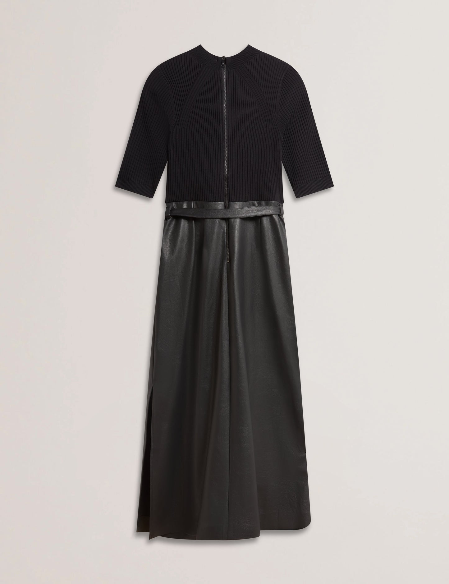 Women's MATTA-Faux Leather Skirt Knit Bodice