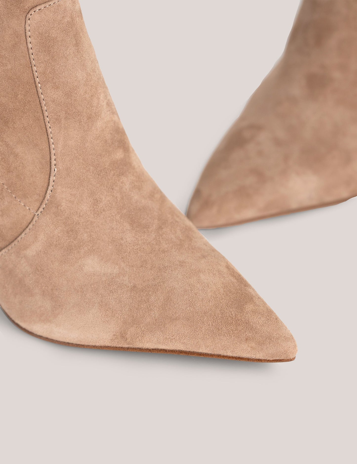 Women's PIPEER-Suede Heeled Sock Boot Tan